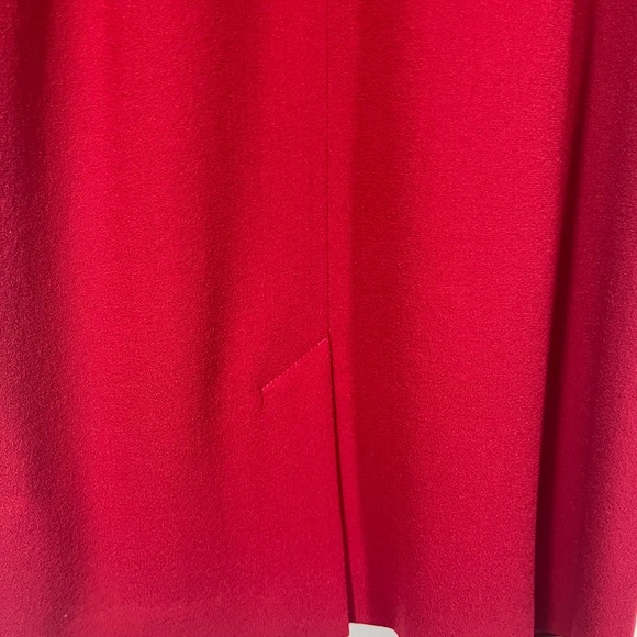 Talbots Petites 1980's Wool Red Midi Length Lined Dress Embroidered Waist Women - Picture 7 of 13